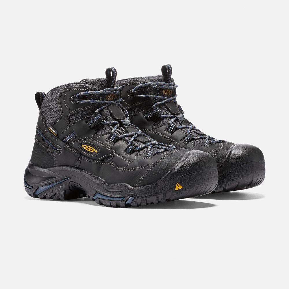 Botte de Travail Keen Homme Noir | Braddock Waterproof Mid (Soft Toe) | FCTDN-3420